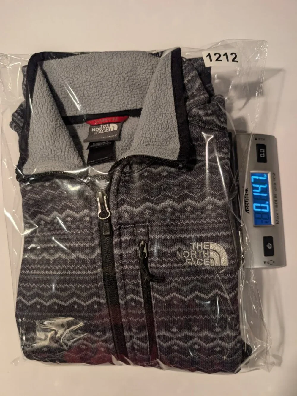 THE NORTH FACE Men's S Fair Isle Nordic Fleece 1/4 Zip Gray Pullover Gorpcore